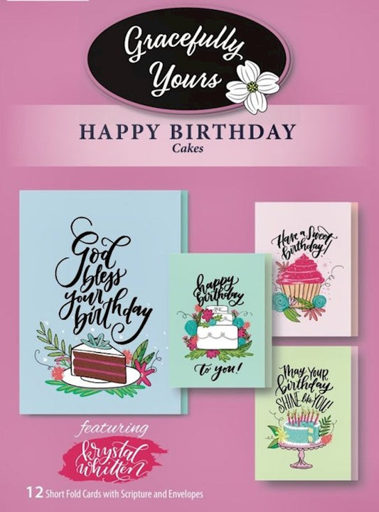 CARD-BOXED-BIRTHDAY (CAKES) FEATURING KRYSTAL WHITTEN (BOX OF 12)