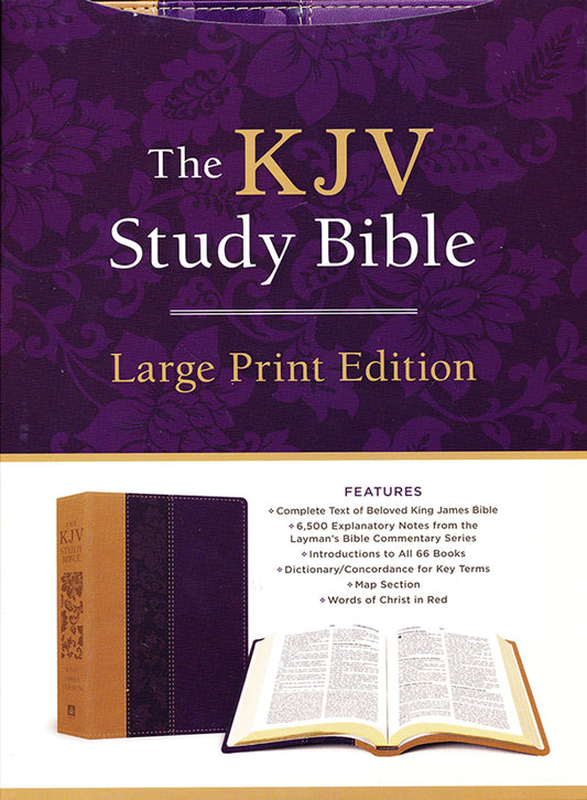 KJV Study Bible - Large Print [Violet Floret]