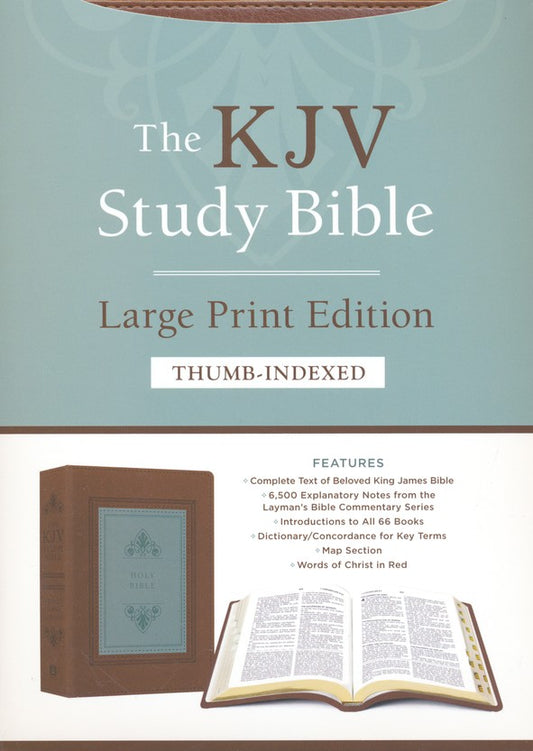 KJV Study Bible - Large Print - Indexed [Teal Inlay]