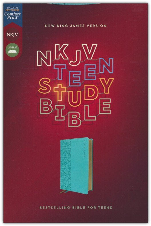 NKJV Teen Study Bible, Comfort Print--soft leather-look, teal