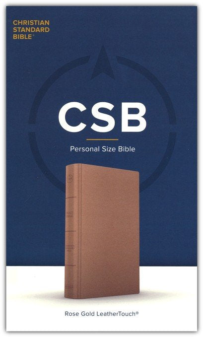 CSB Personal-Size Bible--soft leather-look, rose gold