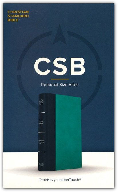 CSB Personal-Size Bible--soft leather-look, navy/teal