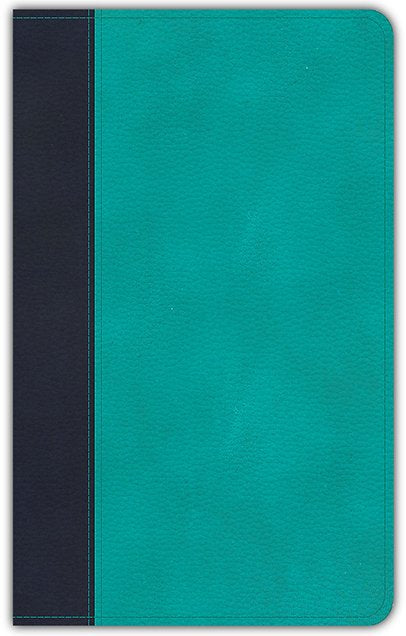 CSB Personal-Size Bible--soft leather-look, navy/teal