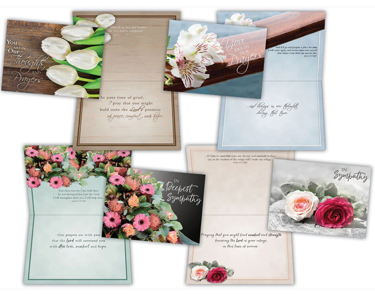 Sympathy Bouquets - Assorted Sympathy Cards, Box of 12