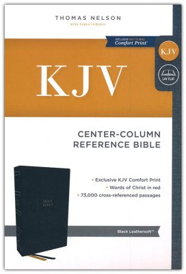 KJV Center-Column Reference Bible, Comfort Print--soft leather-look, black