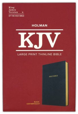 KJV Large-Print Ultrathin Reference Bible--soft leather-look, black