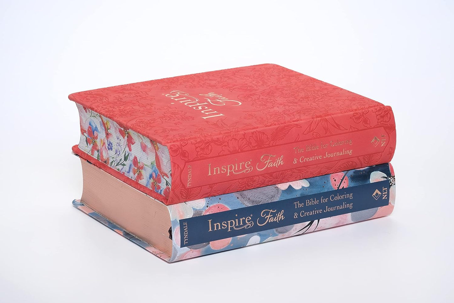 NLT Inspire FAITH Bible, Filament Enabled Edition, Hardcover LeatherLike, Coral Blooms