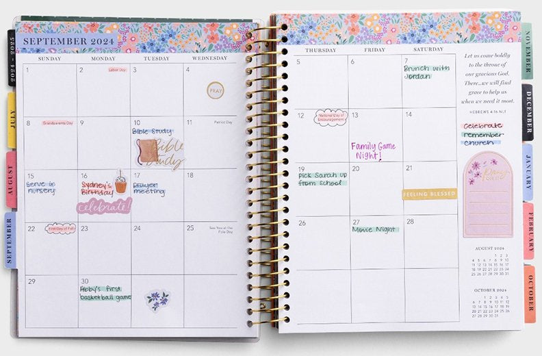 2025 Beautiful & Abundant Floral 18-Month Agenda Planner