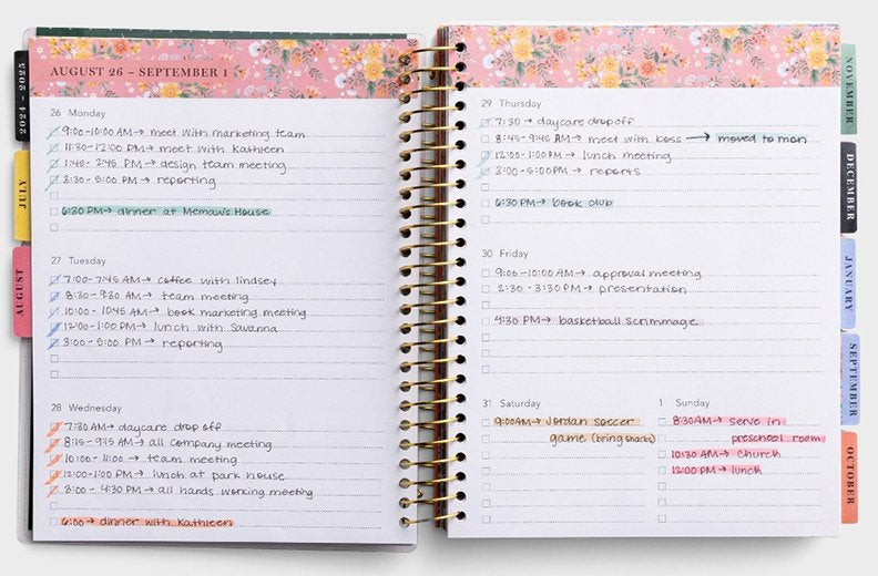 2025 Beautiful & Abundant Floral 18-Month Agenda Planner