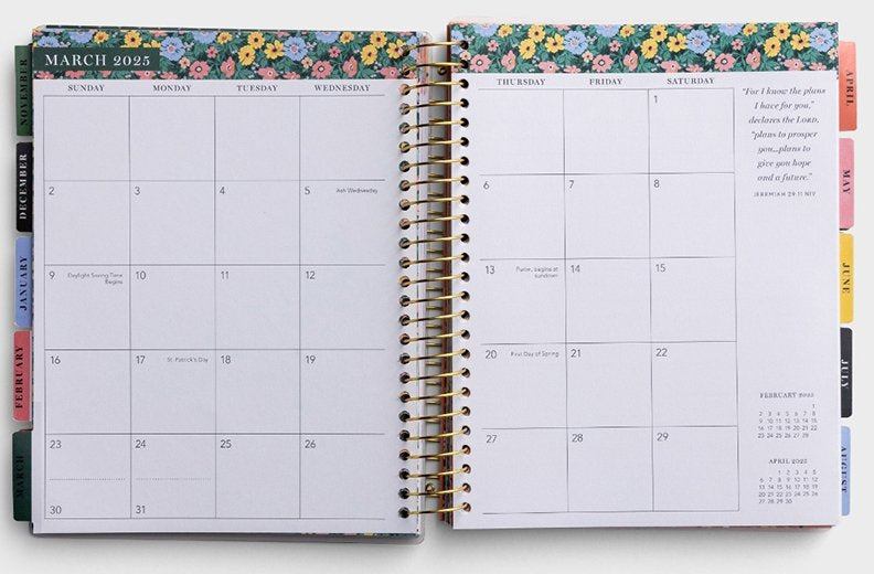 2025 Beautiful & Abundant Floral 18-Month Agenda Planner