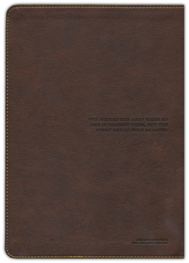 NLT Courage For Life Study Bible for Men, Filament-Enabled Edition--soft leather-look, rustic brown lion