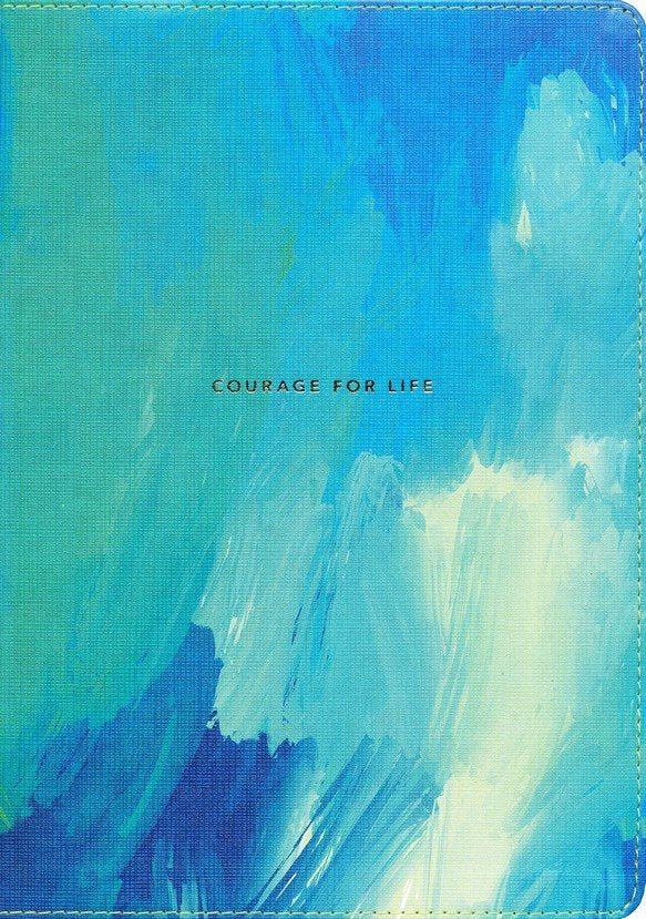 NLT Courage For Life Study Bible for Women, Filament-Enabled Edition--soft leather-look, brushed aqua blue