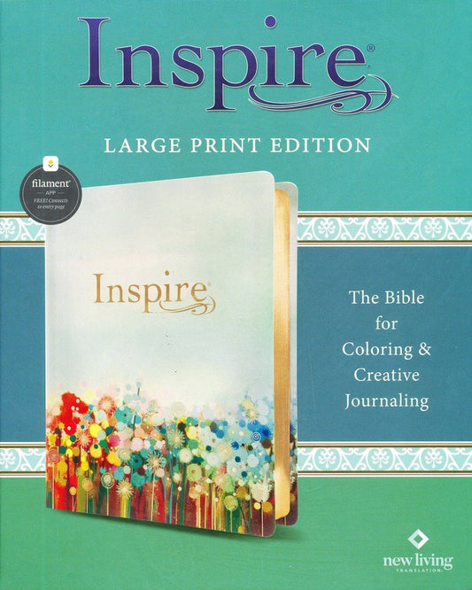 Inspire Bible Large Print NLT, Filament-Enabled Edition (LeatherLike, Floral Fields with Gold