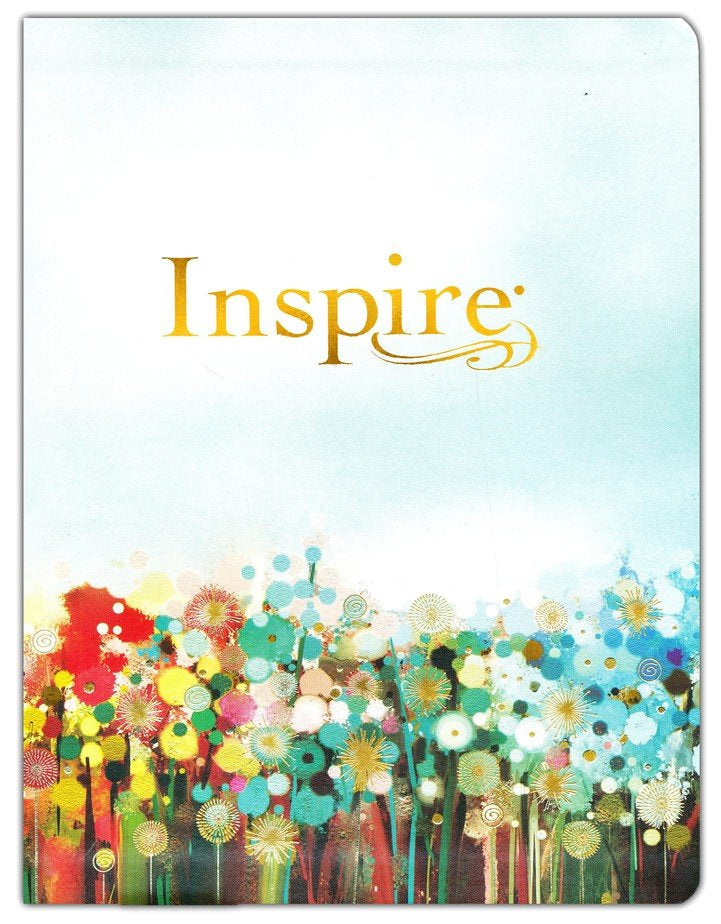 Inspire Bible Large Print NLT, Filament-Enabled Edition (LeatherLike, Floral Fields with Gold