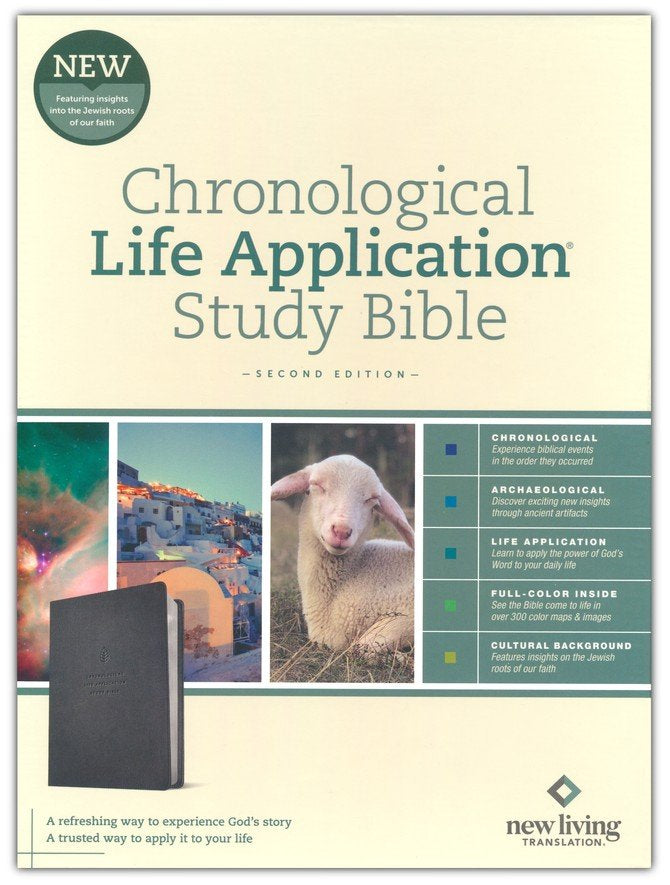 NLT Chronological Life Application Study Bible, Second Edition--soft leather-look, ebony leaf