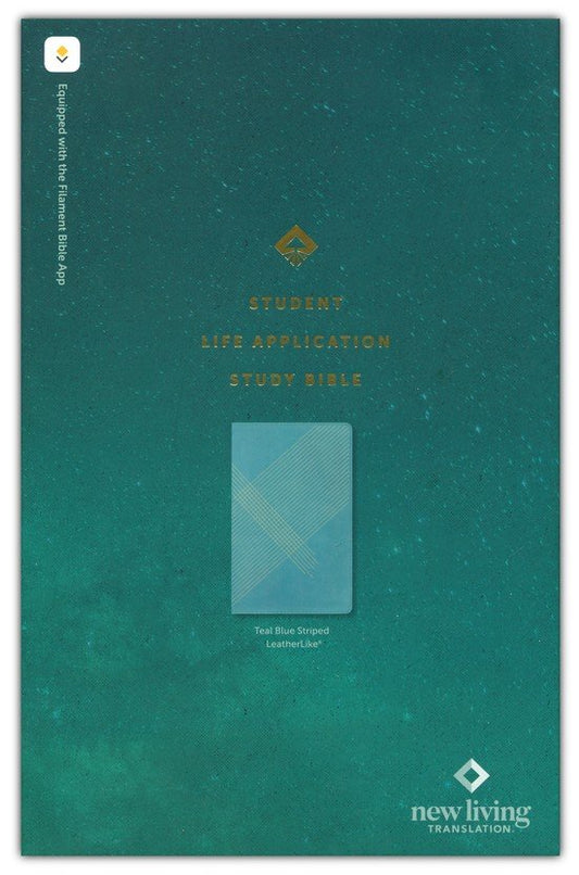 NLT Student Life Application Study Bible, Filament Enabled Edition, LeatherLike, Teal Blue Stripped