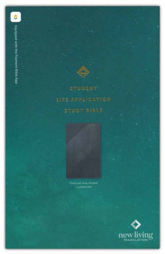 NLT Student Life Application Study Bible, Filament Enabled Edition, LeatherLike, Charcoal Gray Striped