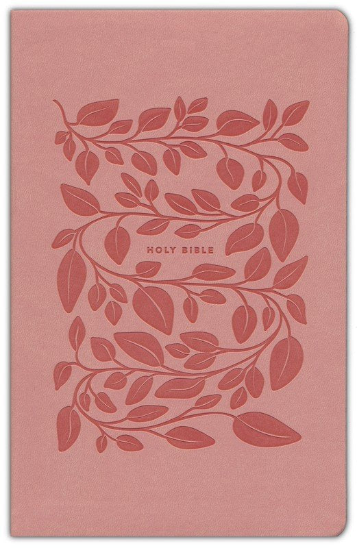 NLT Premium Value Thinline Bible, Filament-Enabled--soft leather-look, dusty pink vines