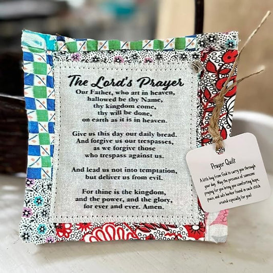 Prayer Quilt with Cross Inside, Prayer Quilt Poem(The Lords Prayer)