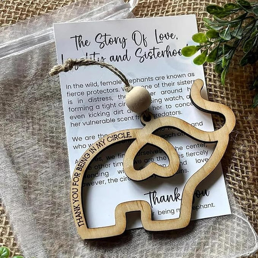 Friendship Elephant Ornament, Elephant Ornaments Friendship Gifts with Story Card Women Tribe