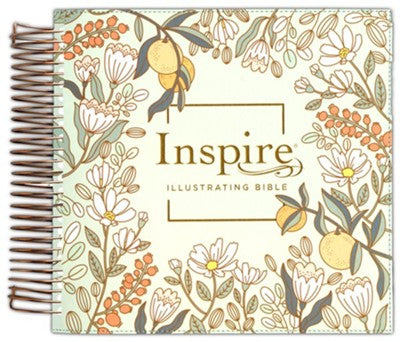 NLT DaySpring Inspire Illustrating Bible, Filament-Enabled Edition--soft cover, mint floral garden