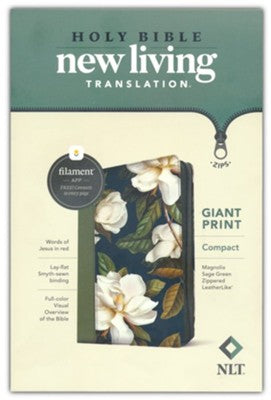 Holy Bible: King James Version (KJV) Giant Print Personal Size Magnolia Sage Green LeatherLike