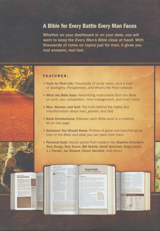 NLT Every Man's Bible, Deluxe Explorer Edition, LeatherLike, Brown, With thumb index