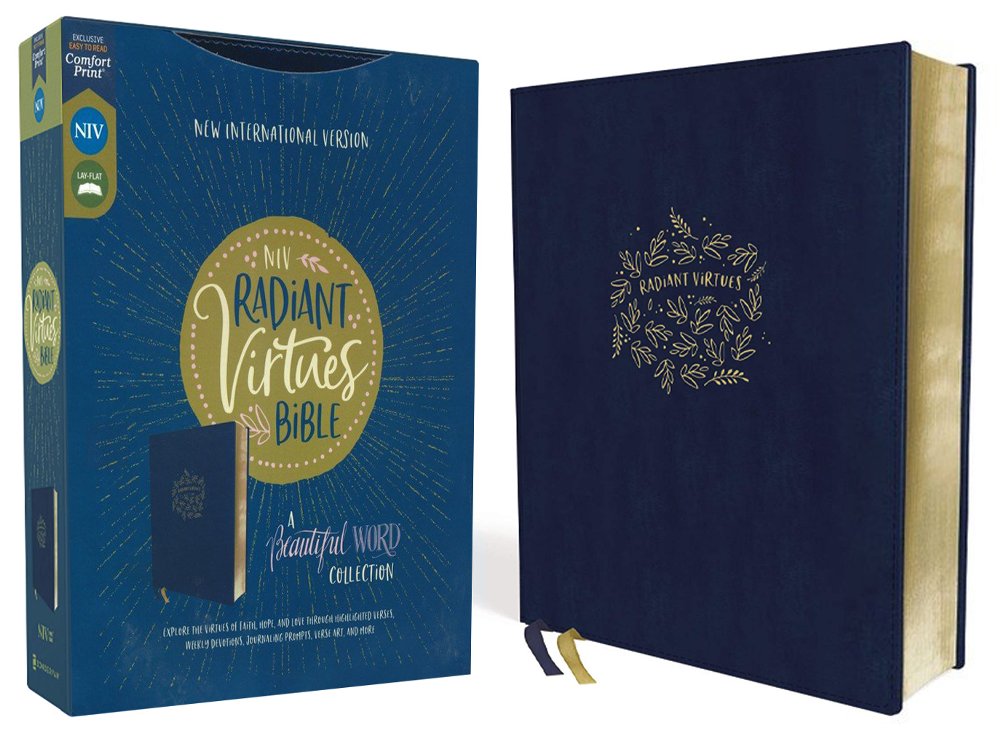 NIV Radiant Virtues Bible: A Beautiful Word Collection, Comfort Print--soft leather-look, navy