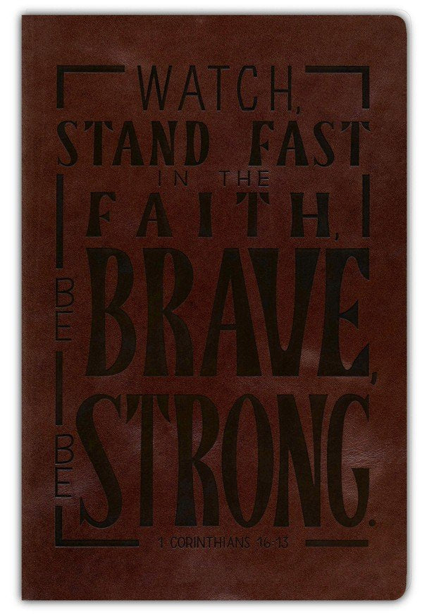 NKJV, Giant Print Center-Column Reference Bible, Verse Art Cover Collection, Genuine Leather, Brown, Thumb Indexed, Red Letter, Comfort Print