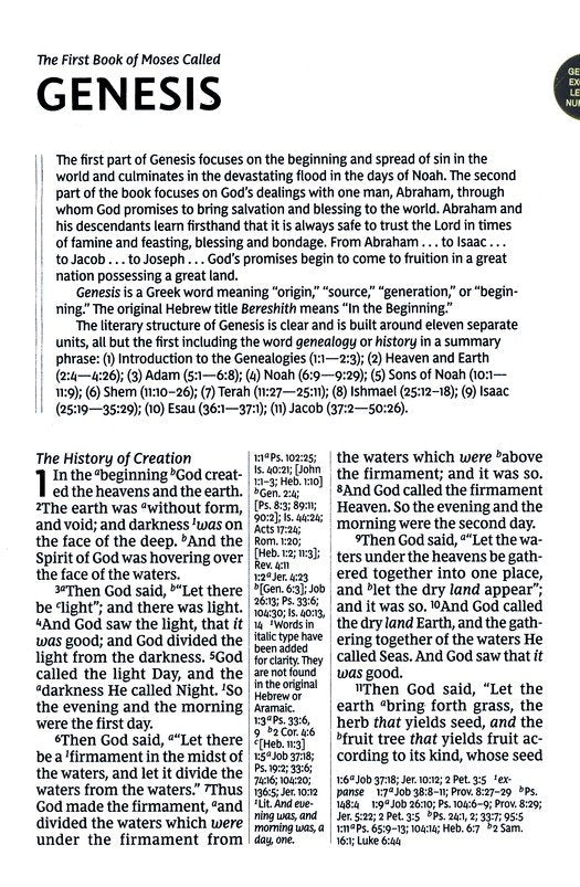 NKJV, Giant Print Center-Column Reference Bible, Verse Art Cover Collection, Genuine Leather, Brown, Thumb Indexed, Red Letter, Comfort Print