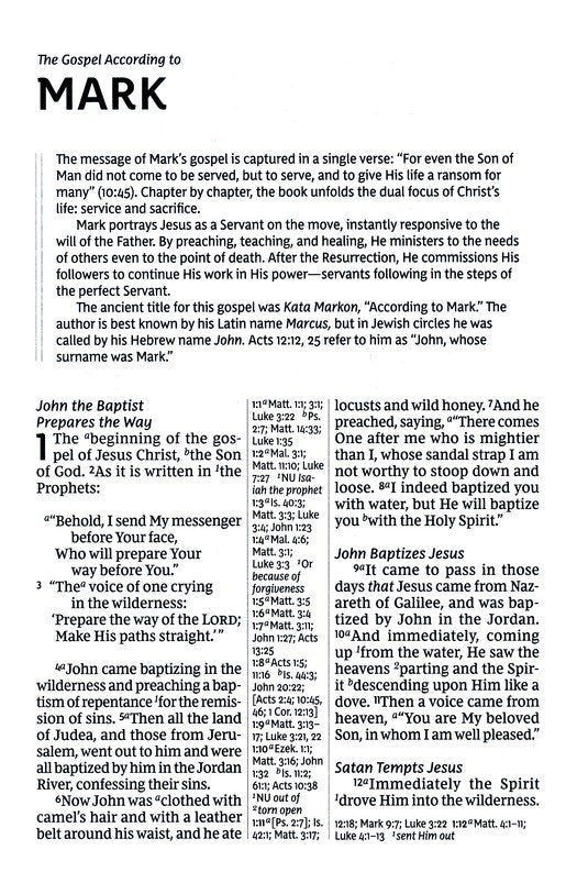 NKJV, Giant Print Center-Column Reference Bible, Verse Art Cover Collection, Genuine Leather, Brown, Thumb Indexed, Red Letter, Comfort Print