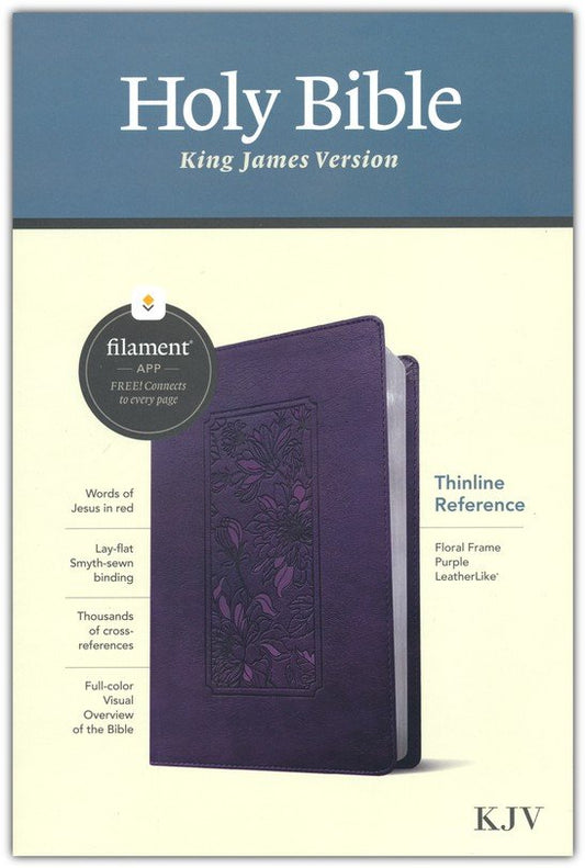 KJV Thinline Reference Bible, Filament Enabled Edition, LeatherLike, Floral Frame Purpleib