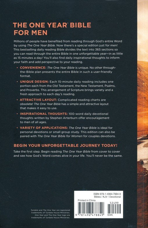 KJV One Year Bible for Men--soft cover