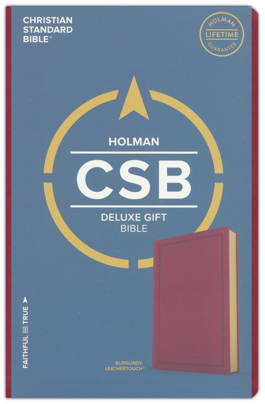 CSB Deluxe Gift Bible--soft leather-look, burgundy
