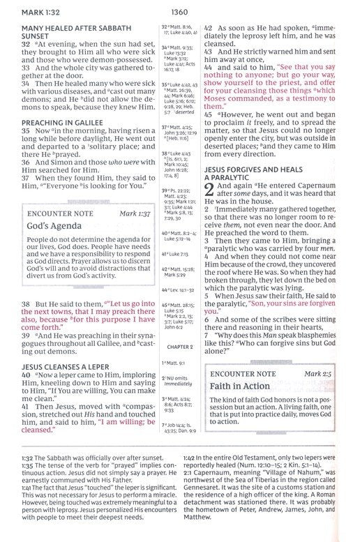 NKJV Encountering God Study Bible, Comfort Print--genuine leather, black (indexed)