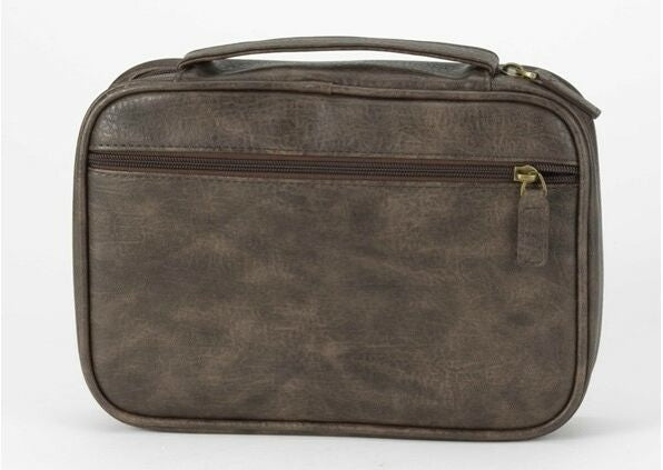 ANTIQUE LEATHER LOOK BIBLE COVER BROWN XXL