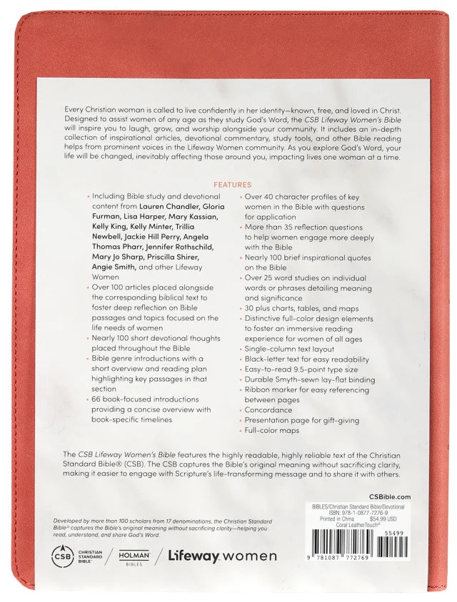 CSB Lifeway Women's Bible Coral