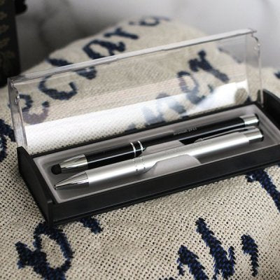 Adoration Pen and Pencil Gift Set, Black and Silver