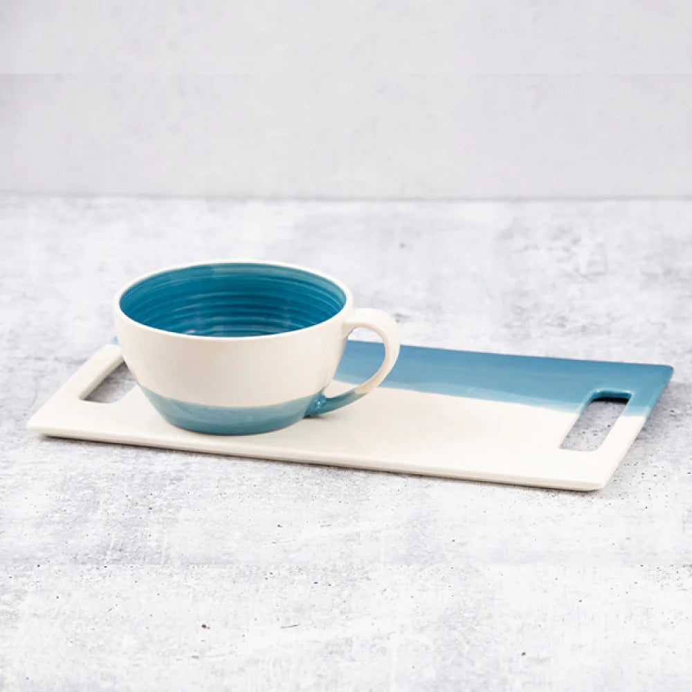 GATHER STONEWARE ARTISAN SOUP MUG AND PLATE