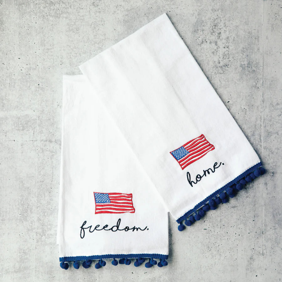 FREEDOM AND HOME PATRIOTIC TEA TOWELS