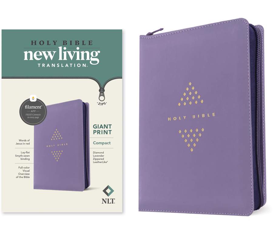 NLT Compact Giant Print Zipper Bible, Filament Enabled
