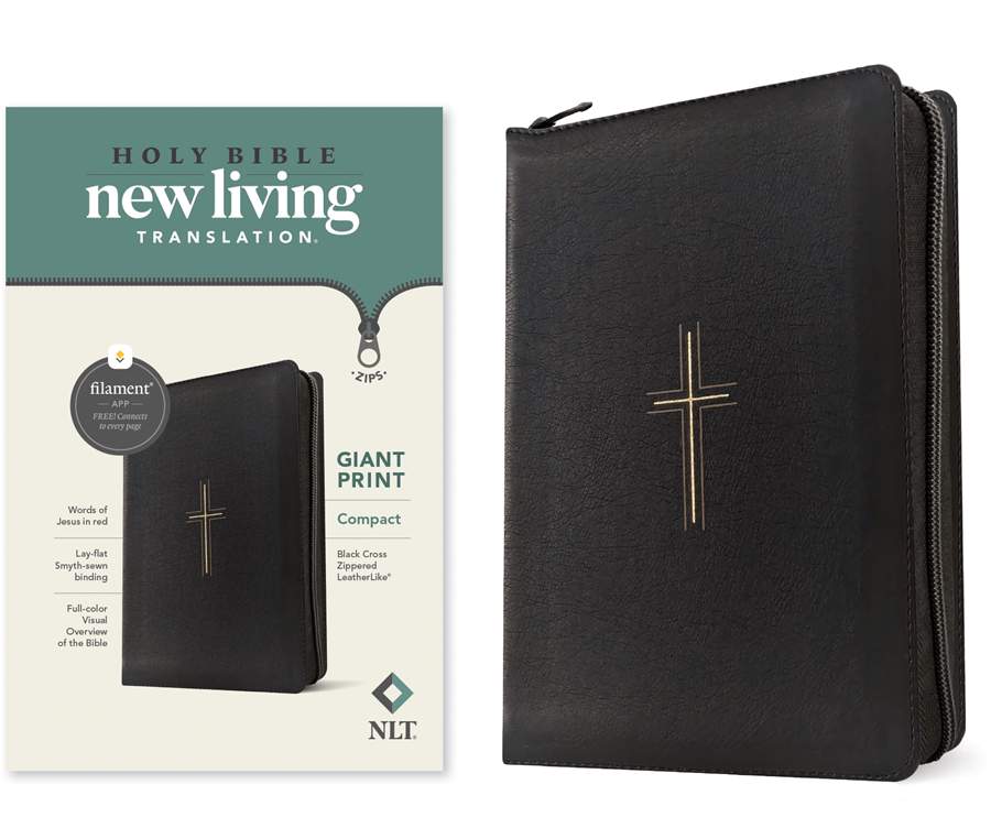 NLT Compact Giant Print Zipper Bible, Filament Enabled