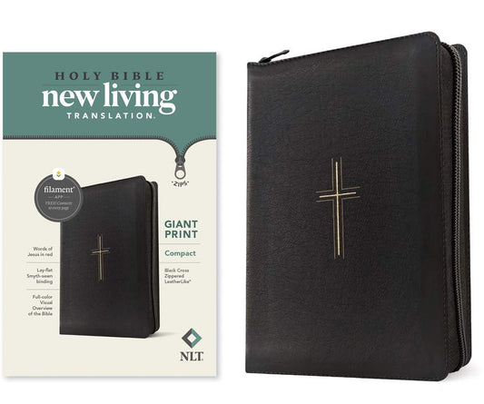 NLT Compact Giant Print Zipper Bible, Filament Enabled