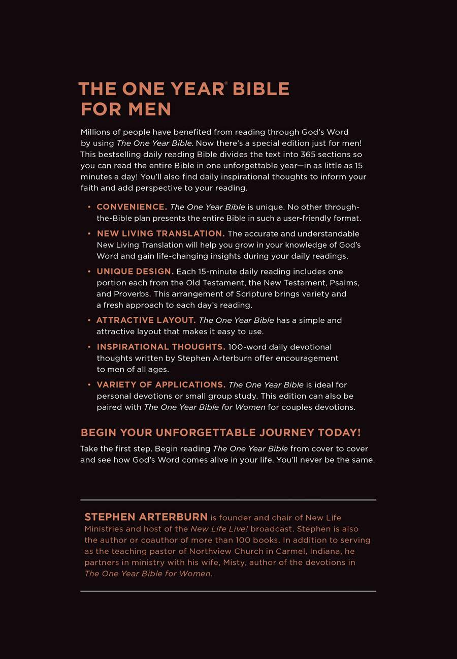NLT The One Year Bible for Men