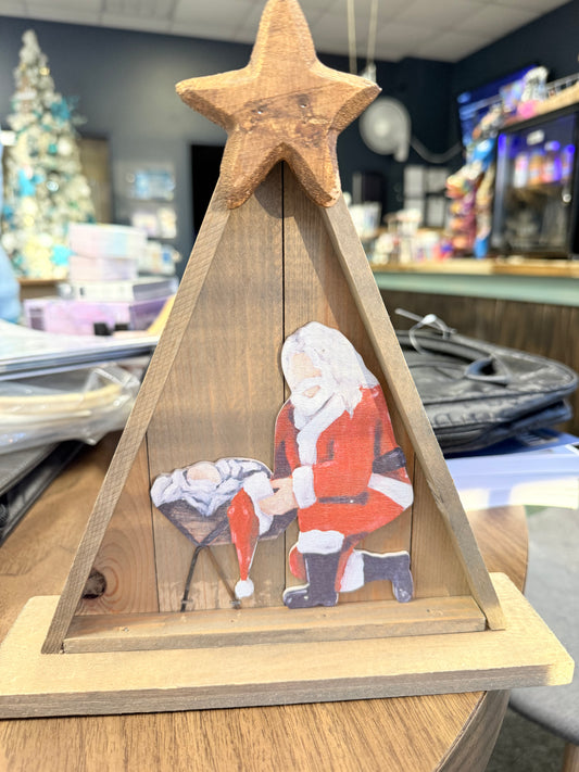 Santa kneeling table decor