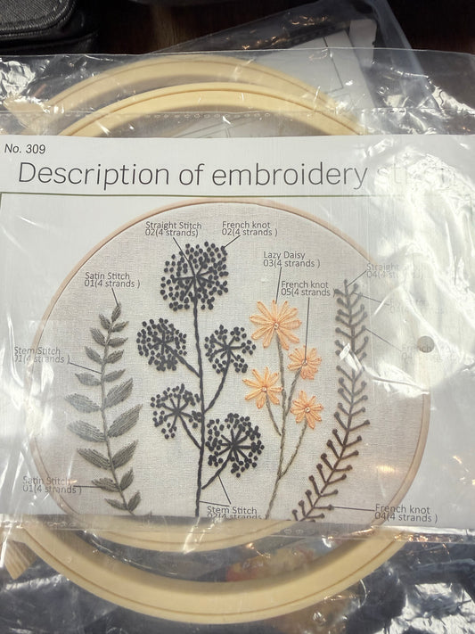 Embroidery Stitch kit - floral