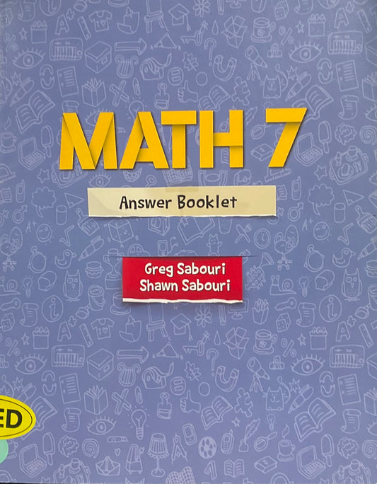 Math 7: Answer Booklet - Used Book