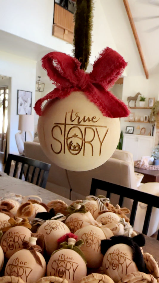 Wooden Christmas ornaments WITH BOW