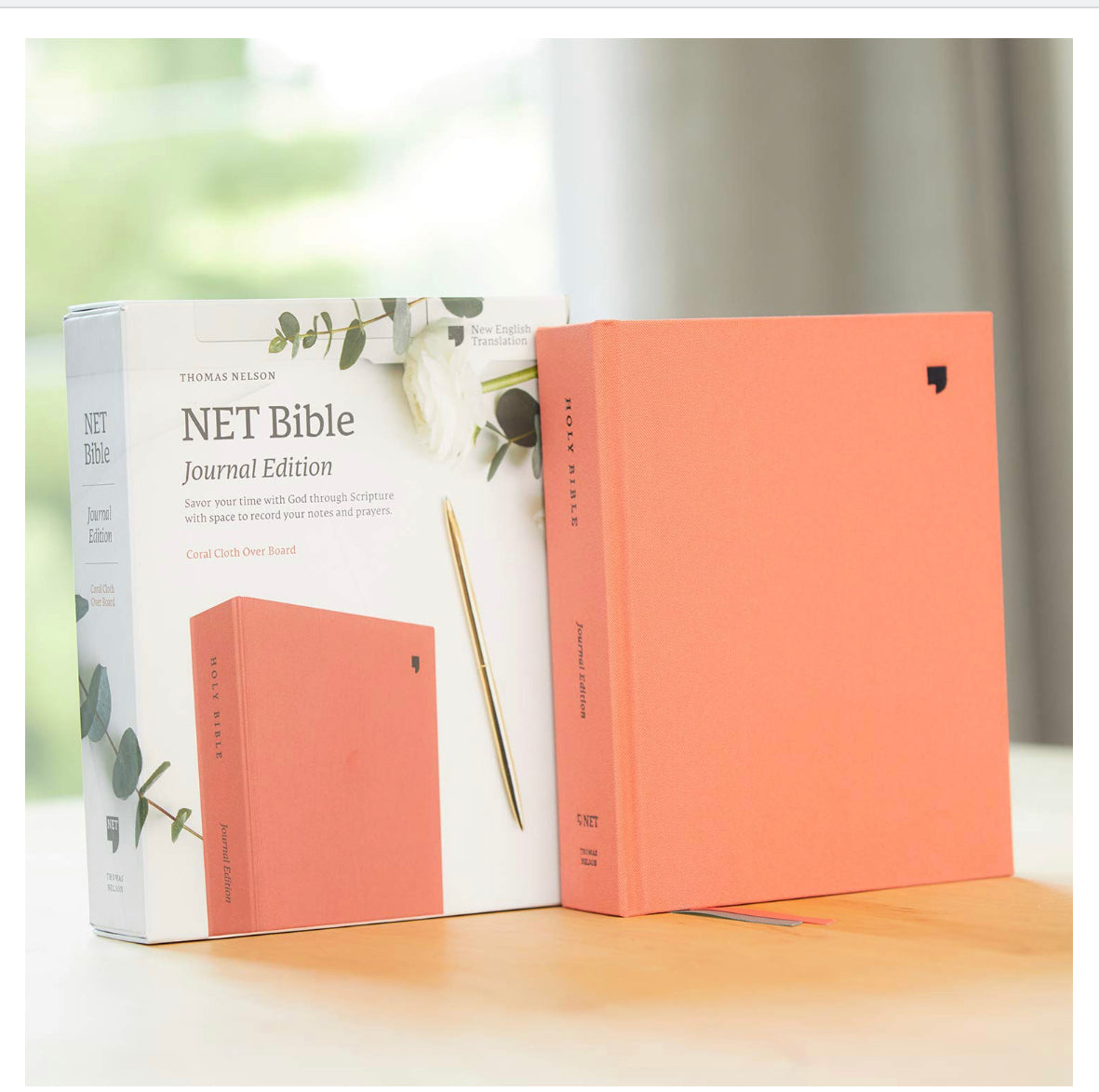 NET Bible, Journal Edition, Cloth over Board, Coral, Comfort Print: Holy Bible Hardcover