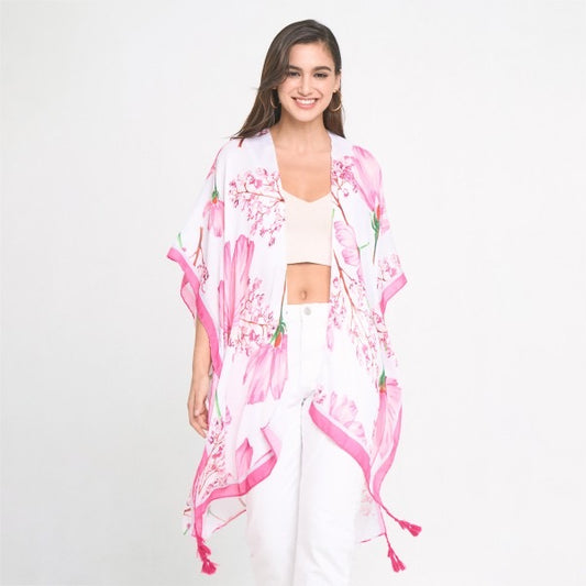 Do Everything In Love Painterly Flower Kimono